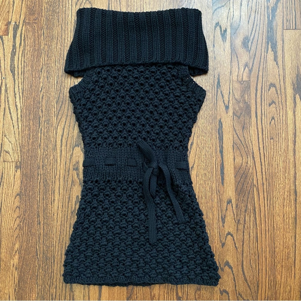 Sleeping On Snow anthropologie Women’s Chunky Knit Sweater‎ Dress Size M Black